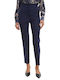 Damen Hoch tailliert Stoff Hose Navy