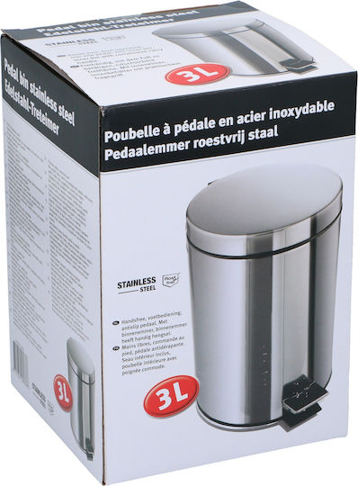 ArteLibre Inox Bathroom Basket 3lt Silver