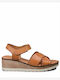 Women's Leather Platform Shoes Tabac Brown