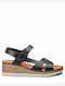 Women's Leather Platform Shoes Black