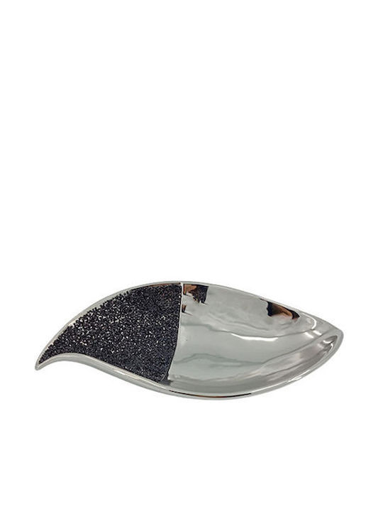 Galifas Ceramic Decorative Platter Silver 36x16.5x8cm