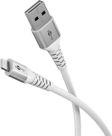 Goobay Geflochten USB-A zu Lightning Kabel 60W Weiß 1m (74511)
