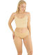 Βαμβακερά Ψηλόμεσα Γυναικεία Slip MultiPack με Δαντέλα Beige