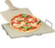 Set Piatră de Copt pentru Pizza Relaxdays Set Cu Lopată Din Lemn și Bază Metalică 38 X 30 X 1.5 Cm Bej 10020488