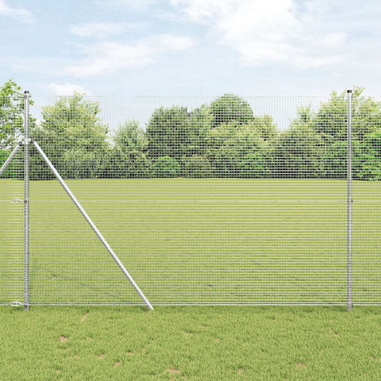 vidaXL Wire Fencing Galvanized Set Silver 1.5x10m