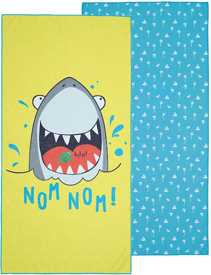 Kentia Float Kids Beach Towel Light Blue Sharks 140x70cm