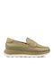 Leather Women's Loafers in Green Color