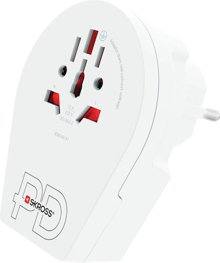 Skross World Adapter World To Europe Usb-c Tm Pd