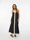 Summer Maxi Evening Dress Open Back Black
