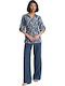 Langärmelig Damen Hemd Indigo