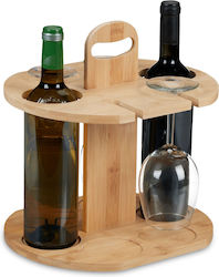 Weinflaschenhalter 2 Flaschen 4 Gläser Tragegriff Braun 30,5 x 30 x 25 cm Weinflaschenhalter 2 Flaschen 4 Gläser Tragegriff Braun 30,5 x 30 x 25 cm