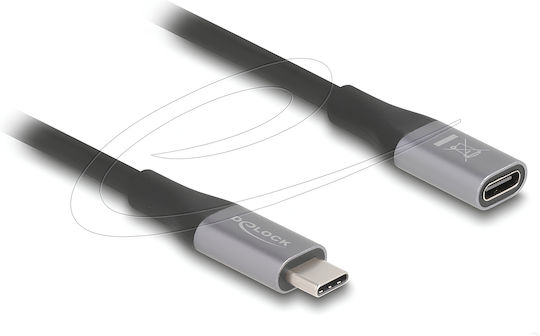 DeLock Video Cable USB-C male - USB-C female 240W PD Μαύρο 2m 81202