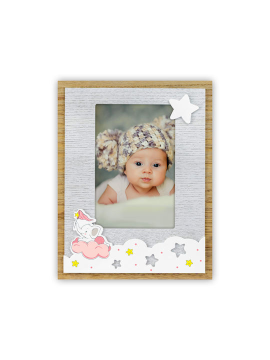 ZEP Little Elephant Cadru de poze pentru copii Rama foto Lemn Roz 23x18x1.5cm