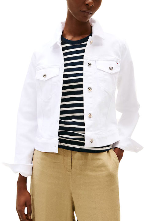 Scurtă Jachetă de femei din denim White
