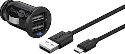 Goobay Încărcător Auto cu Porturi 2xUSB-A și Cablu Micro-USB