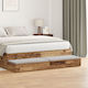 vidaXL Bettkasten Hölzernes Bett Braun 150x36,5...