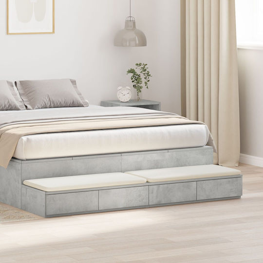vidaXL Sertar De Pat Din Lemn Pat Gri Beton 150x36.5x16.5cm