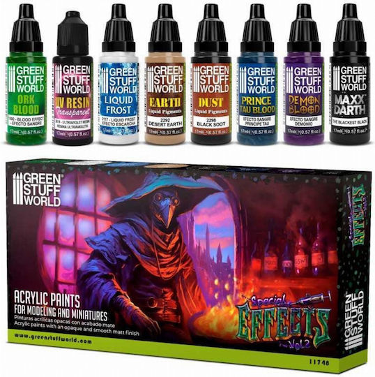 Green Stuff World Paint Set Set Culori Modelism 17ml 8buc