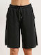 Damen Sportliche Bermuda Black