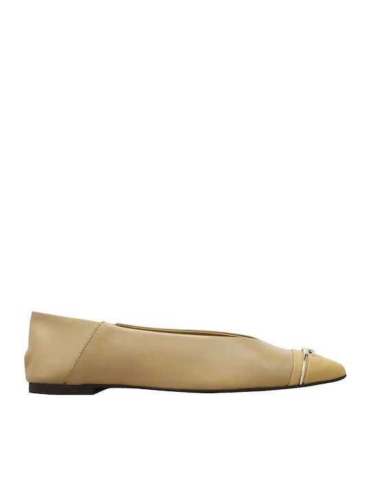 Capodarte Leather Ballerinas Beige