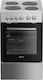 Indesit Κουζίνα 55lt με Εμαγιέ Εστίες Π50εκ. Inox