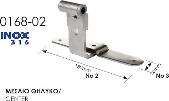 Stainless Steel 316 Door Handle Components Zogometal 0168-02 Lamp 15 to 21 cm