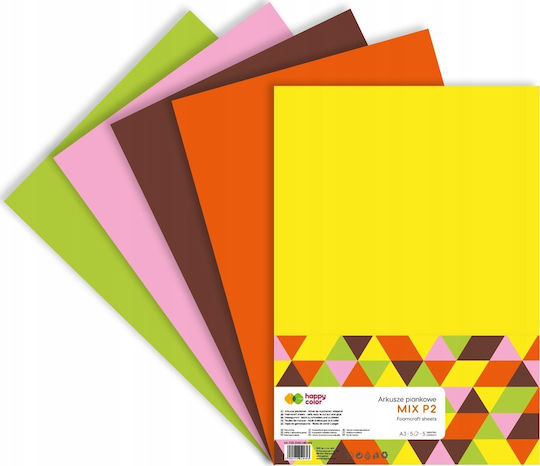 Happy Color Floral Cardboard A4 5 Sheets
