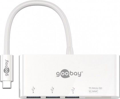 Goobay USB Хъб 11 Порта USB 3.0 с Връзка USB-A / USB-C Бял