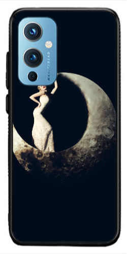 Oneplus 9 5g Woman In Moon Black Glossy Case