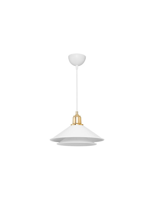 GloboStar Ferro Pendant Light White Bell with S...