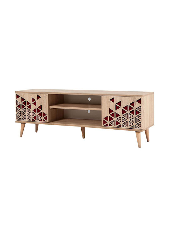 TV-Ständer Truva Eiche-Rot M140xT40xH50cm