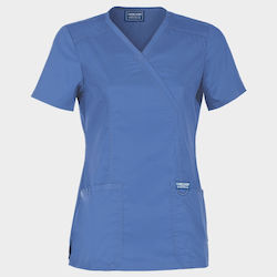 Cherokee WWWE610 Women's Light Blue Medical Blouse