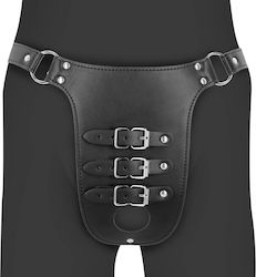 Shots Leather Клетка за Пенис в Черен Цвят