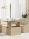 Garten- und Outdoor-Möbelsets Typsatz Wohnzimmer 5 Stück Beige mit Kissen