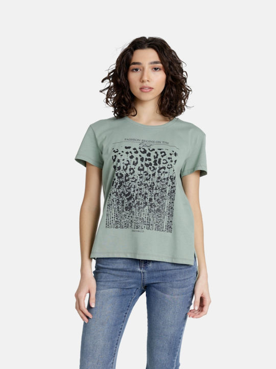 Paco & Co Γυναικείο T-shirt Πράσινο