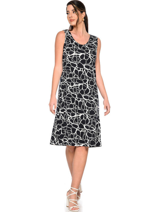 Summer Midi Dress Black and White