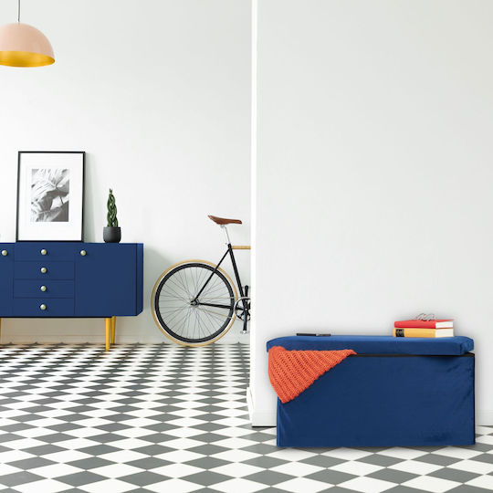 Bar Stool Upholstered with Velvet Blue 39x38x77cm