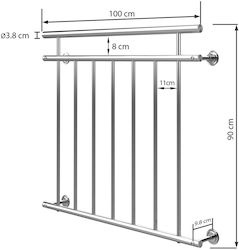 French Balcony Terrace Railing Stainless Steel 90 X 100 Cm