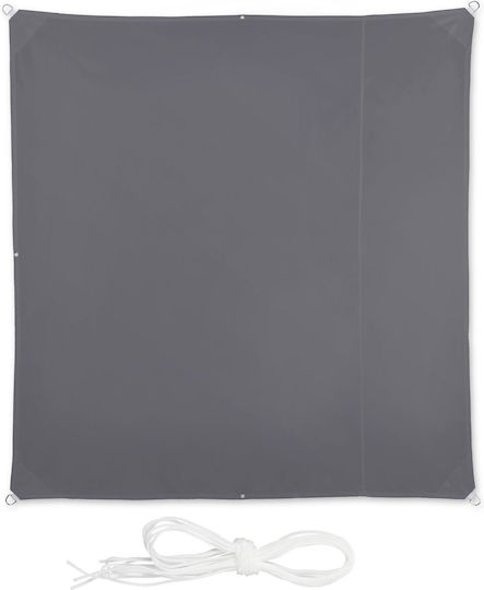 Square Cover Tarp Dimensions 2x2m Uv Protection 30+ Gray Relaxdays