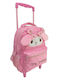 Diakakis 2θηκες My School Bag Trolley Kindergarten Pink 8Liters