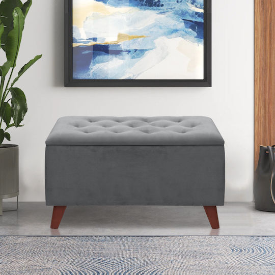 Bench Stool With Storage Space Lotus Gray 90x40x50cm
