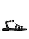 Sandale Casual Damă Din Piele Gladiator Negre