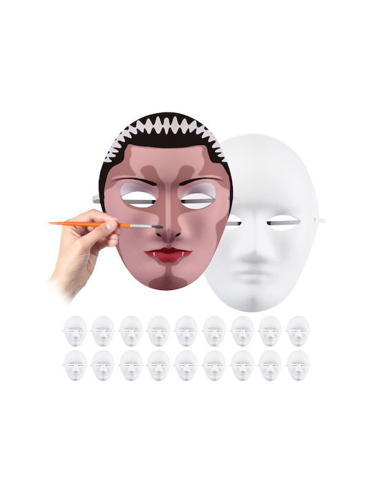 Set 20 White Masks Relaxdays Diy Personalize Your Own Mask