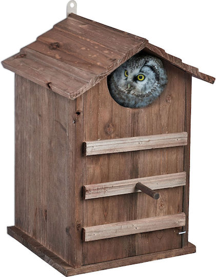 Dekoratives Holz-Vogelhaus 38,5 x 25 x 28 cm Dunkelbraun