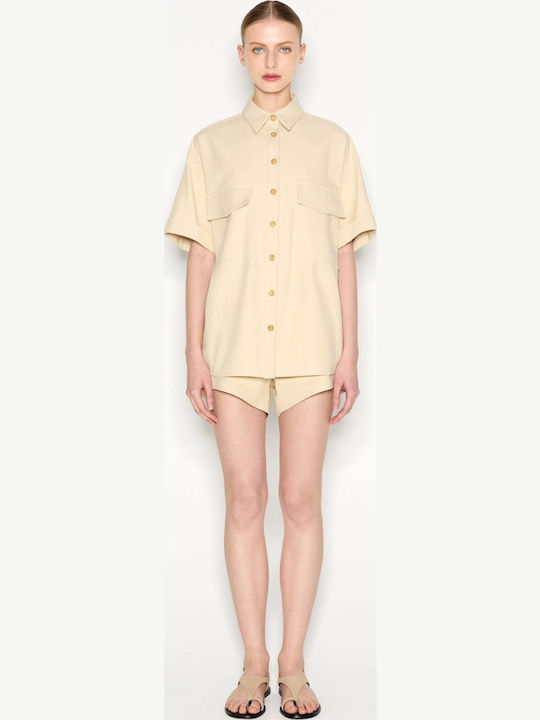 Μακρυμάνικο Γυναικείο Πουκάμισο Desert Beige