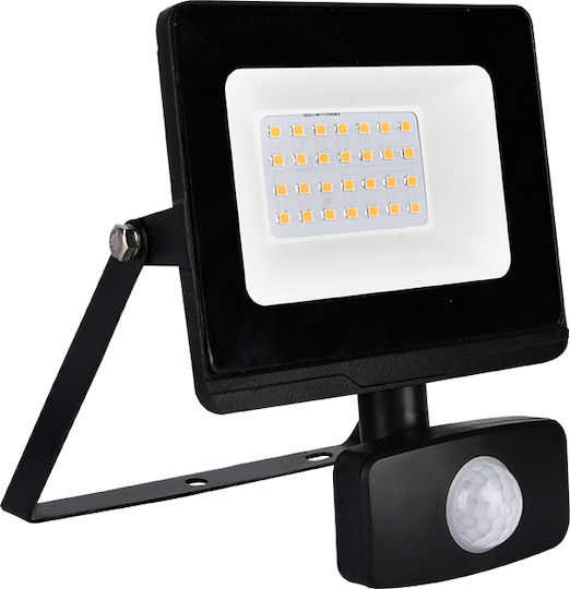 Elmark OMEGA Στεγανός Προβολέας LED 10W Ψυχρό Λευκό 5500K με Αισθητήρα Κίνησης IP65