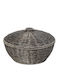 Espiel Dekorativer Korb Korbweide mit Deckel Gray 23x23x15cm