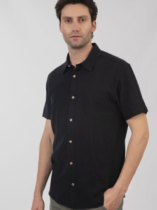 Double Linen Shirt Black