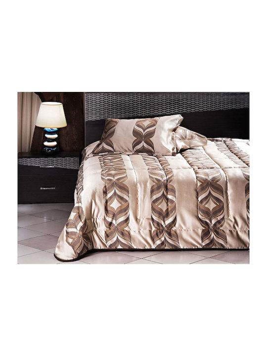 Beauty Home Set Pilotă Super Dublu 220x240cm Art 1469 Print, Gold, Brown 3buc
