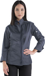 Damen Kochjacke Oporto Dunkelgrau Reißverschluss Martiform